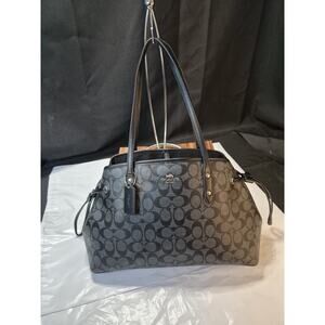 Coach F57842 Purse Signature Drawstring Carryall Shoulder Bag - Black Very Nice.